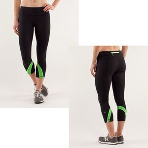 LULULEMON RUN: Inspire Crop II Leggings *Black/Frond 4